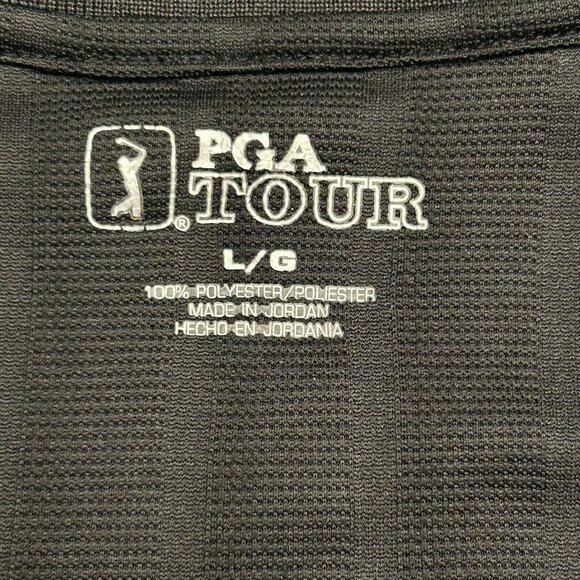 PGA Tour Golf Shirts Men LARGE Lot of 2 Black Tan Short Sleeve Polo Collared - Picture 13 of 16